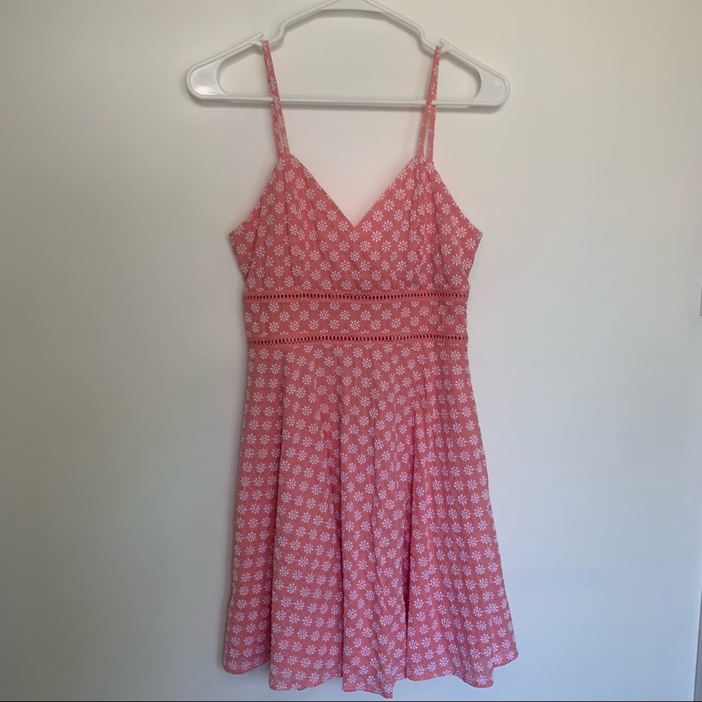 Francesca's Jun & Ivy Pink Daisy Sun Dress